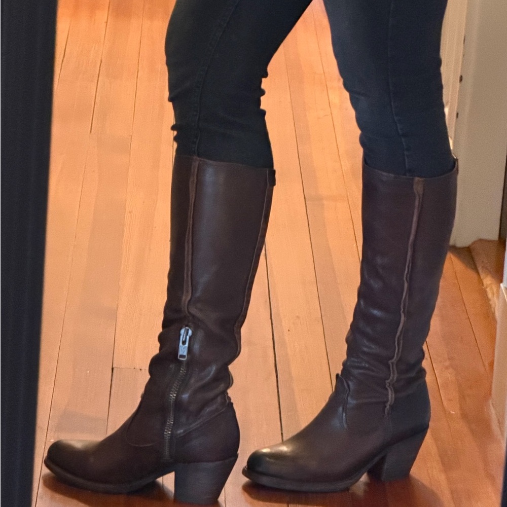 Frye Brown Leather Knee-High Boots